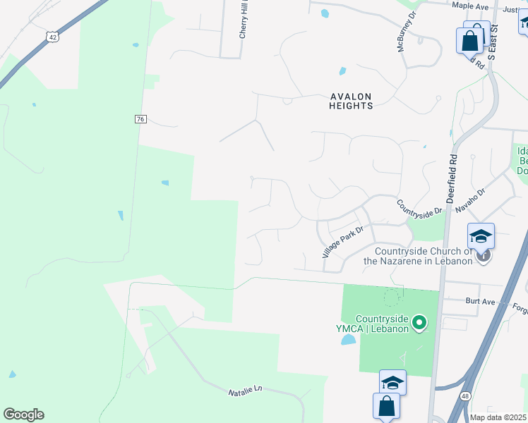 map of restaurants, bars, coffee shops, grocery stores, and more near 1230 Summerwood Dr in Lebanon
