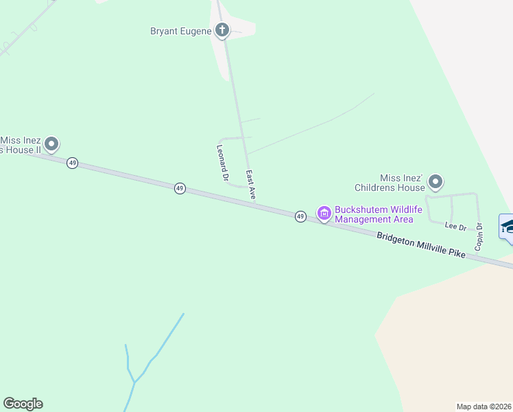 map of restaurants, bars, coffee shops, grocery stores, and more near 1349 Bridgeton Millville Pike in Millville