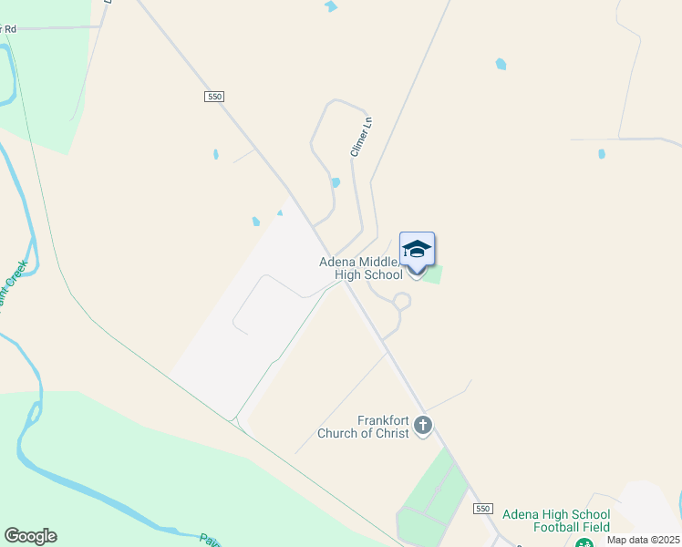 map of restaurants, bars, coffee shops, grocery stores, and more near 3367 County Road 550 in Frankfort