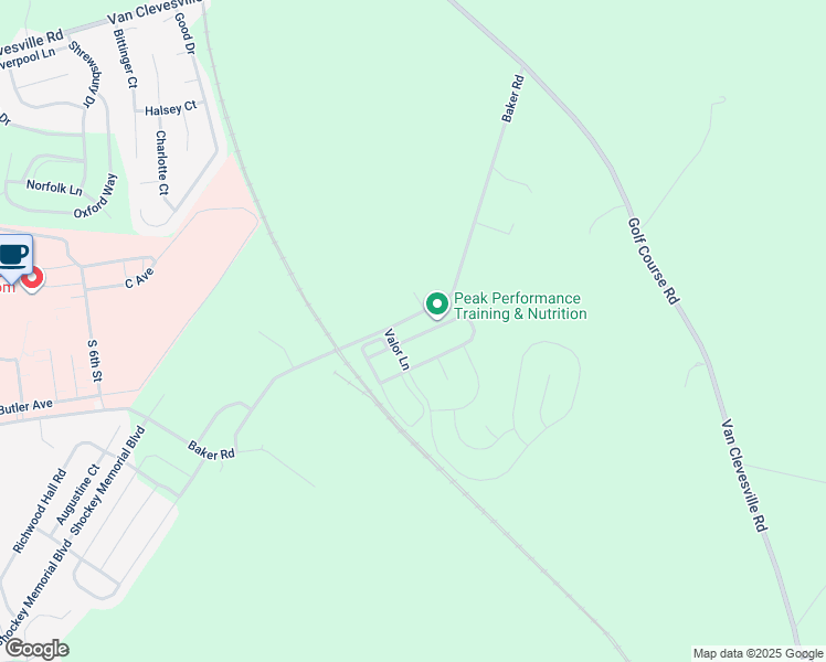 map of restaurants, bars, coffee shops, grocery stores, and more near 39 Flagstaff Circle in Martinsburg