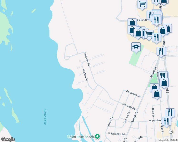 map of restaurants, bars, coffee shops, grocery stores, and more near 1301 Goldfinch Lane in Millville