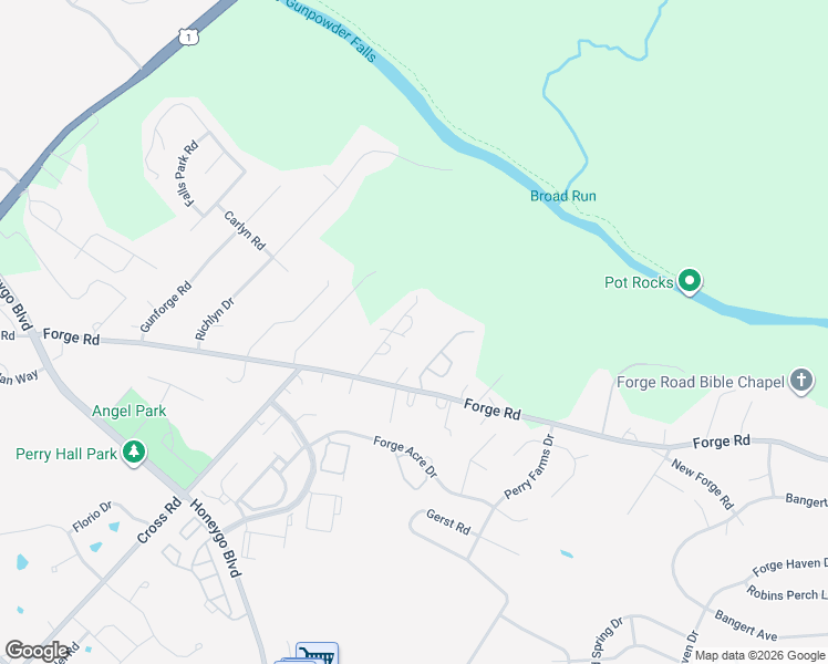 map of restaurants, bars, coffee shops, grocery stores, and more near 9815 Correlli Lane in Perry Hall