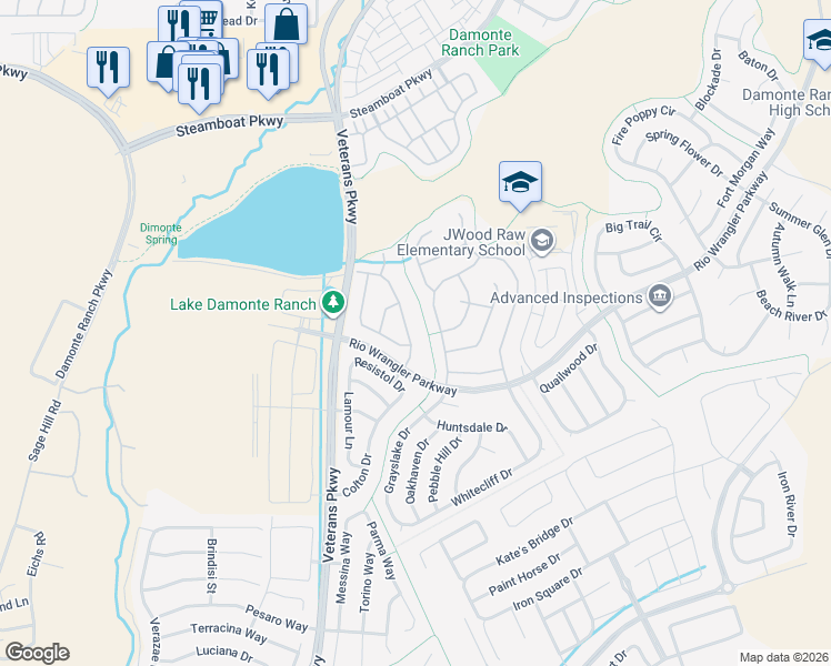 map of restaurants, bars, coffee shops, grocery stores, and more near 10870 Serratina Drive in Reno