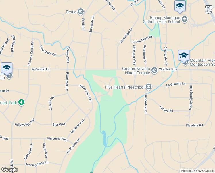 map of restaurants, bars, coffee shops, grocery stores, and more near 347 Wolf Run Court in Reno
