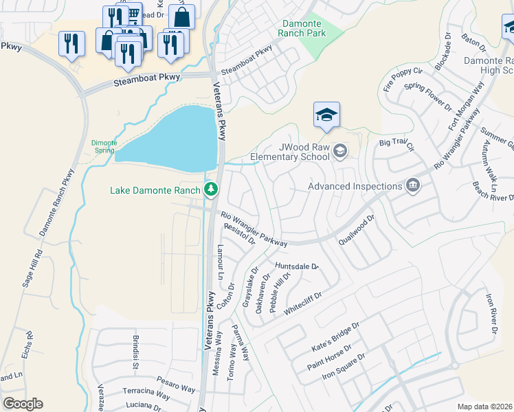 map of restaurants, bars, coffee shops, grocery stores, and more near 10870 Serratina Drive in Reno