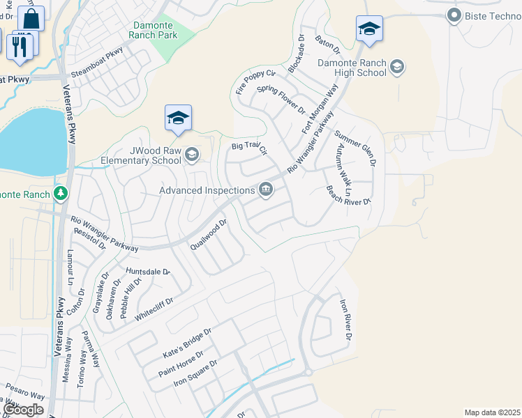 map of restaurants, bars, coffee shops, grocery stores, and more near 10873 Rushing Flume Drive in Reno