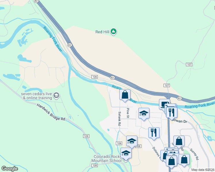 map of restaurants, bars, coffee shops, grocery stores, and more near 166 Satank Road in Carbondale