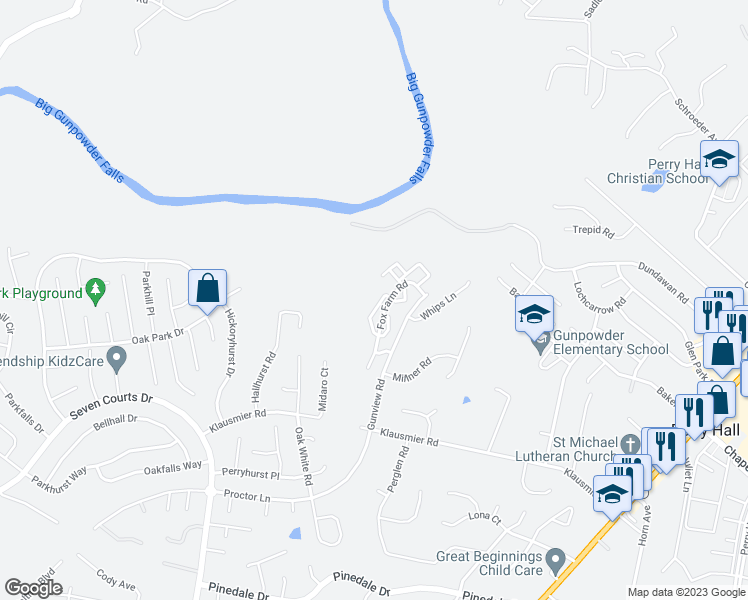 map of restaurants, bars, coffee shops, grocery stores, and more near 72 Surrey Lane in Baltimore