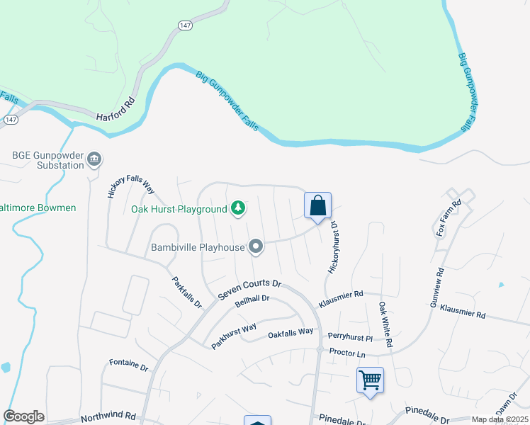 map of restaurants, bars, coffee shops, grocery stores, and more near 43 Powder View Court in Nottingham