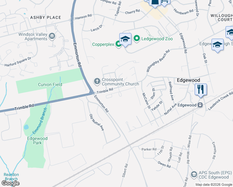 map of restaurants, bars, coffee shops, grocery stores, and more near 322 Turquoise Circle in Edgewood