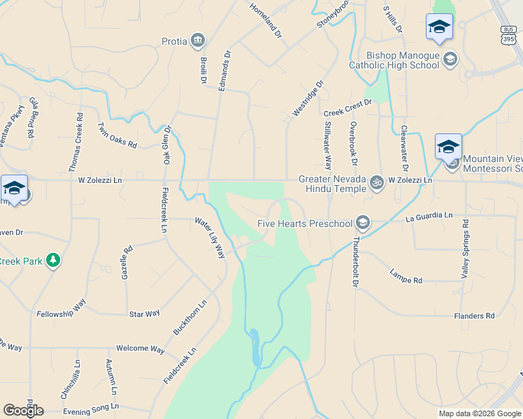 map of restaurants, bars, coffee shops, grocery stores, and more near 347 Wolf Run Court in Reno