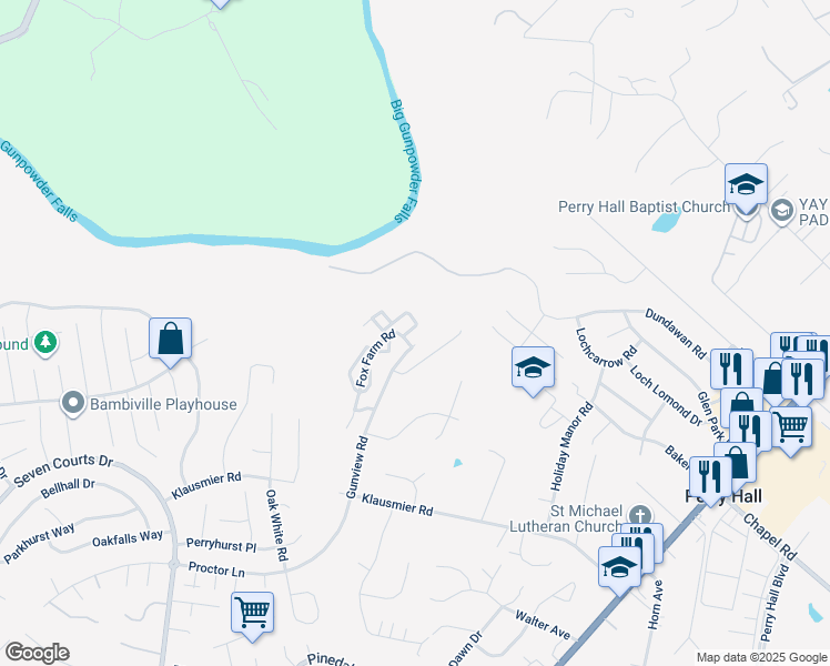 map of restaurants, bars, coffee shops, grocery stores, and more near 12 Jumpers Circle in Baltimore