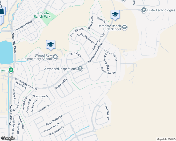 map of restaurants, bars, coffee shops, grocery stores, and more near 10810 Rushing Flume Drive in Reno
