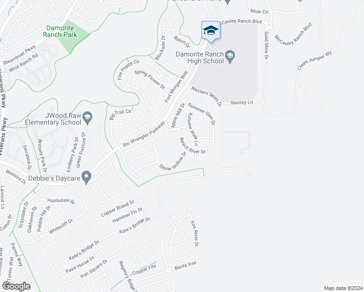 map of restaurants, bars, coffee shops, grocery stores, and more near 2740 Beach River Drive in Reno