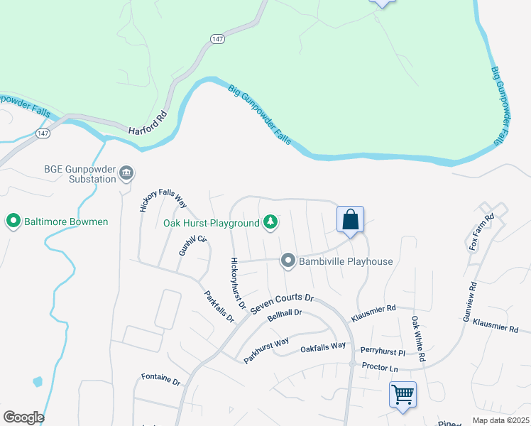 map of restaurants, bars, coffee shops, grocery stores, and more near 38 Stoneway Place in Perry Hall