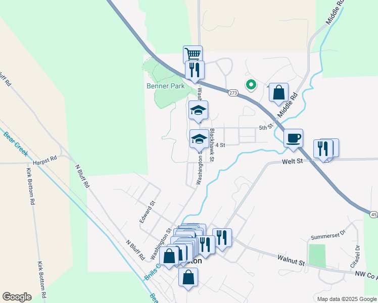 map of restaurants, bars, coffee shops, grocery stores, and more near Ashley Street in Weston