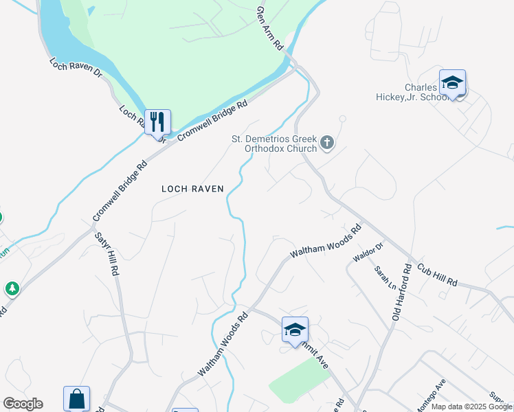 map of restaurants, bars, coffee shops, grocery stores, and more near 9301 Flagstone Drive in Parkville