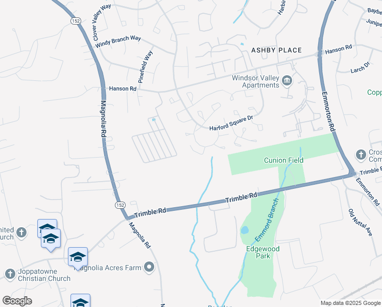 map of restaurants, bars, coffee shops, grocery stores, and more near 1443 Charlestown Drive in Edgewood