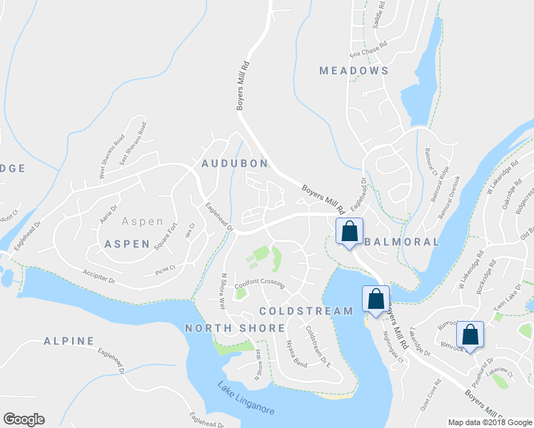 map of restaurants, bars, coffee shops, grocery stores, and more near 10207 White Pelican Way in New Market