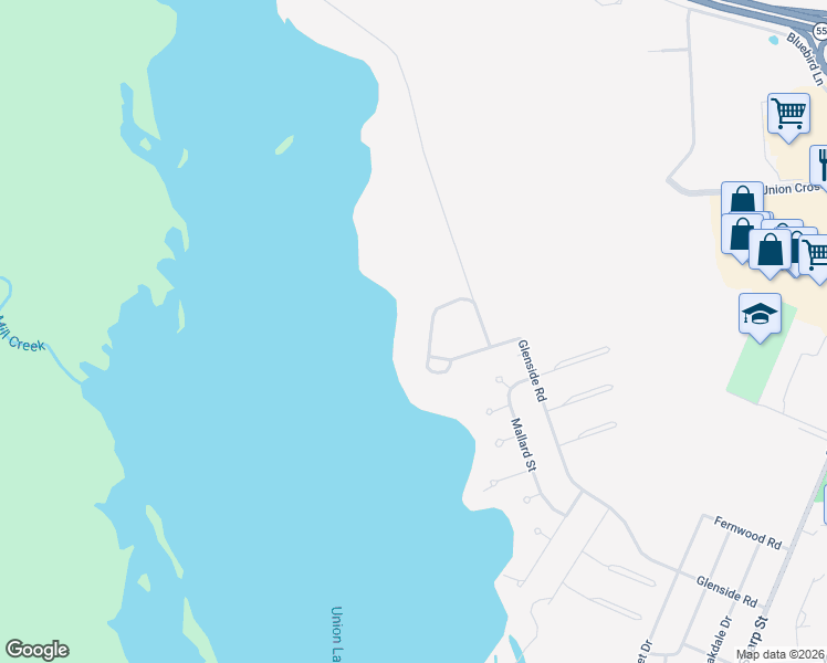 map of restaurants, bars, coffee shops, grocery stores, and more near 55 Deerpath Road in Millville