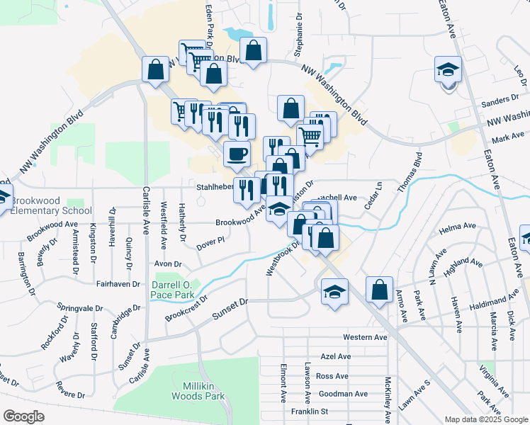 map of restaurants, bars, coffee shops, grocery stores, and more near 11 Brookwood Avenue in Hamilton
