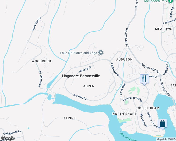 map of restaurants, bars, coffee shops, grocery stores, and more near 6606 Accipiter Drive in New Market