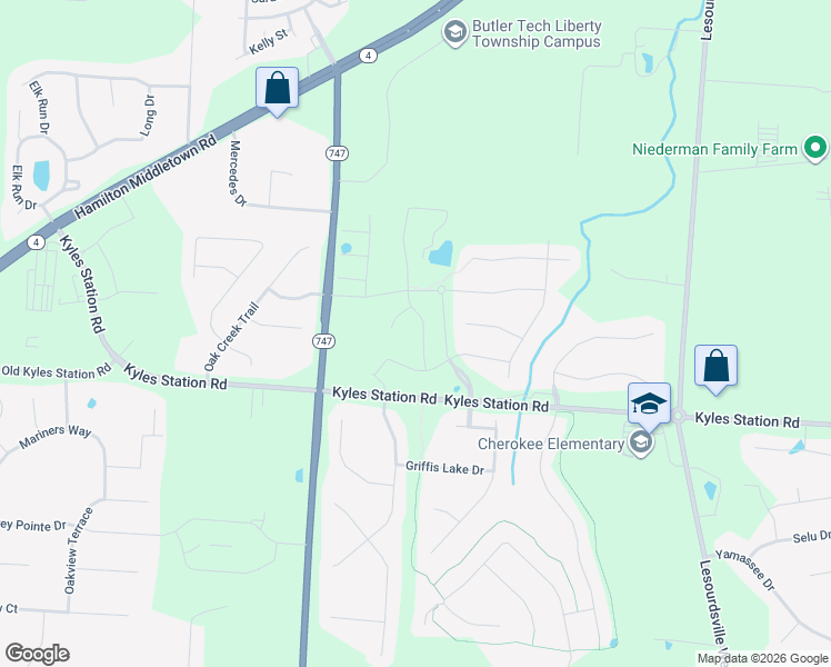 map of restaurants, bars, coffee shops, grocery stores, and more near 5321 Snow Valley in Hamilton