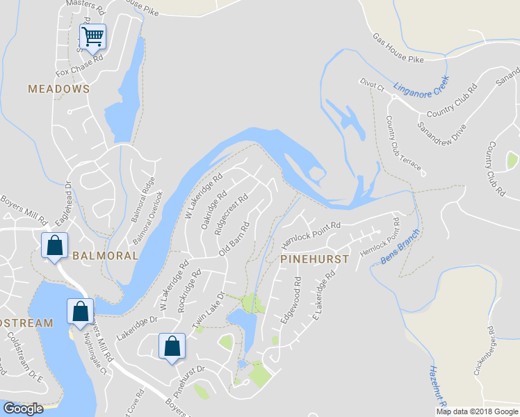 map of restaurants, bars, coffee shops, grocery stores, and more near 10631 Old Barn Court in New Market