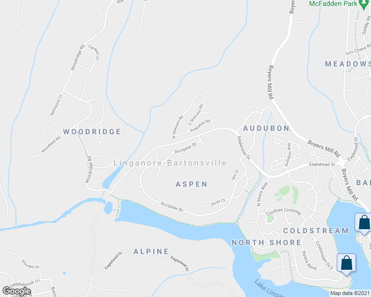 map of restaurants, bars, coffee shops, grocery stores, and more near 6606 Accipiter Drive in New Market