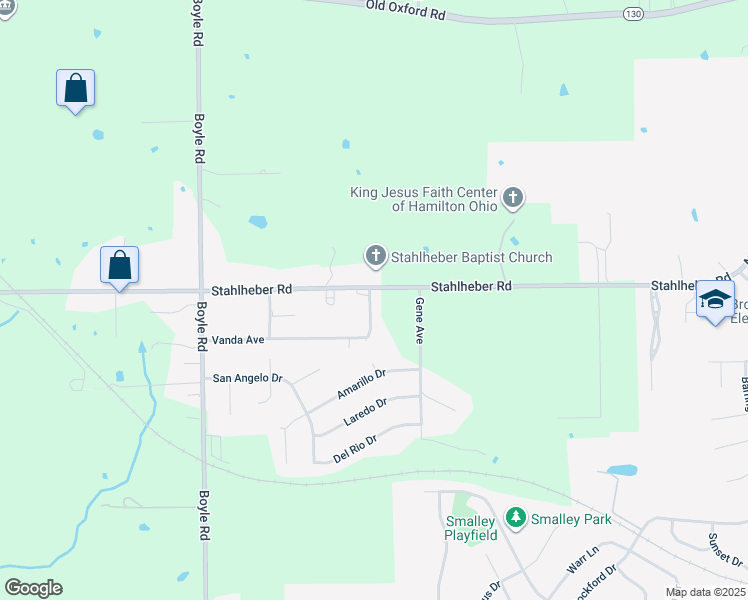 map of restaurants, bars, coffee shops, grocery stores, and more near 1783 Stahlheber Road in Hamilton