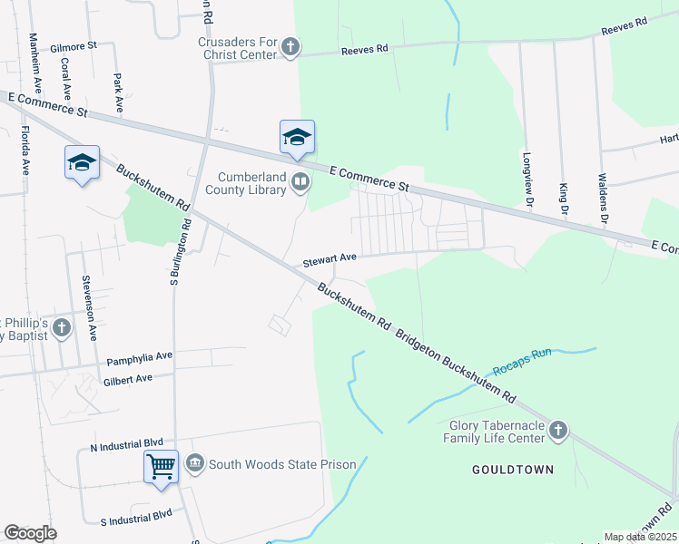 map of restaurants, bars, coffee shops, grocery stores, and more near 11 Sunset Lane in Bridgeton