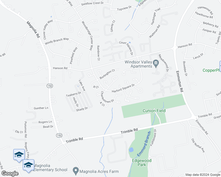 map of restaurants, bars, coffee shops, grocery stores, and more near 1335 Harford Square Drive in Edgewood