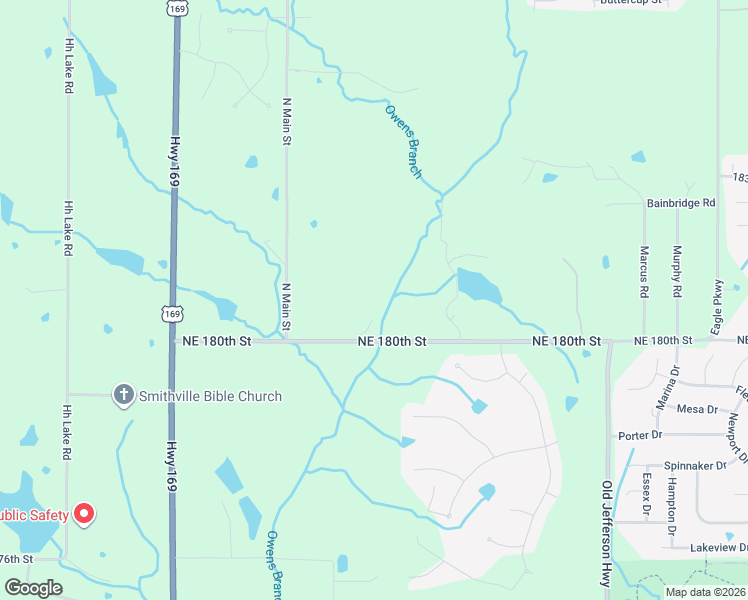 map of restaurants, bars, coffee shops, grocery stores, and more near 500 Northeast 180th Street in Smithville