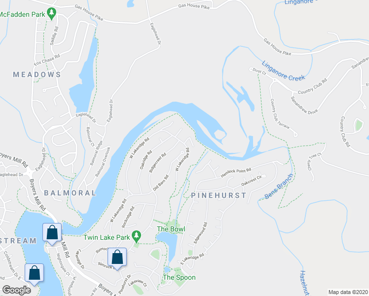 map of restaurants, bars, coffee shops, grocery stores, and more near 10642 Old Barn Court in New Market