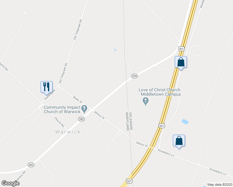 map of restaurants, bars, coffee shops, grocery stores, and more near 256 Main Street in Warwick