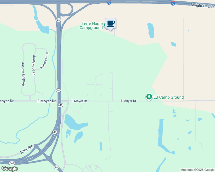 map of restaurants, bars, coffee shops, grocery stores, and more near 3744 Magnolia Court in Terre Haute