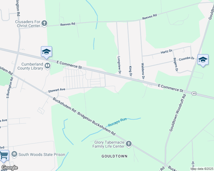 map of restaurants, bars, coffee shops, grocery stores, and more near 23 Sunset Avenue in Bridgeton