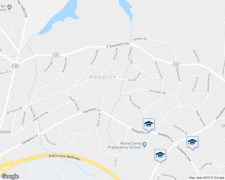 map of restaurants, bars, coffee shops, grocery stores, and more near 704 Stone Barn Court in Towson