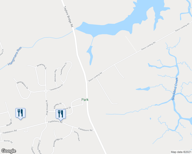 map of restaurants, bars, coffee shops, grocery stores, and more near 124 Stave Landing Road in Townsend