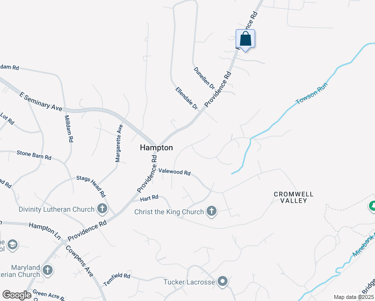 map of restaurants, bars, coffee shops, grocery stores, and more near 1309 Midmeadow Road in Towson