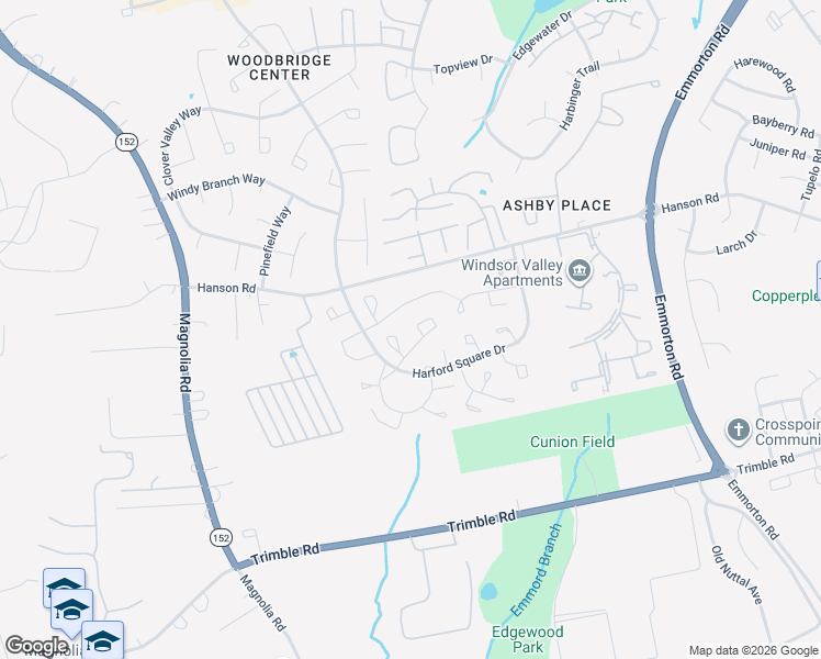 map of restaurants, bars, coffee shops, grocery stores, and more near 1370 Harford Square Drive in Edgewood