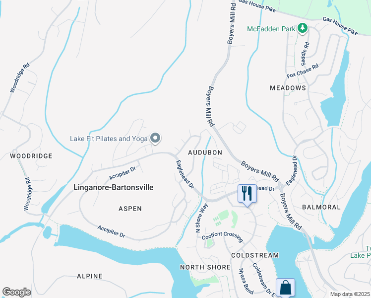 map of restaurants, bars, coffee shops, grocery stores, and more near 6847 Whooping Crane Way in New Market