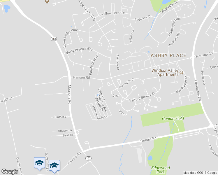 map of restaurants, bars, coffee shops, grocery stores, and more near 417 Liberty Court in Edgewood