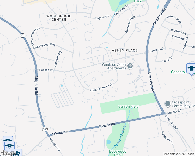 map of restaurants, bars, coffee shops, grocery stores, and more near 1379 Harford Square Drive in Edgewood