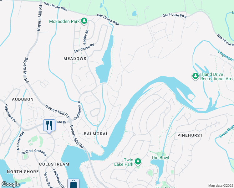 map of restaurants, bars, coffee shops, grocery stores, and more near 6798 Balmoral Ridge in New Market
