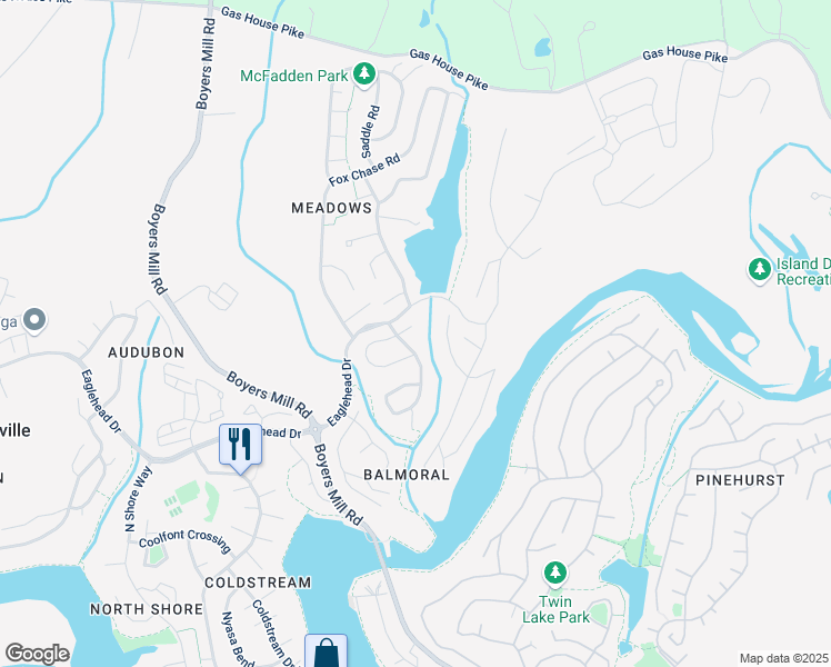 map of restaurants, bars, coffee shops, grocery stores, and more near 10403 Hedgeapple Court in New Market