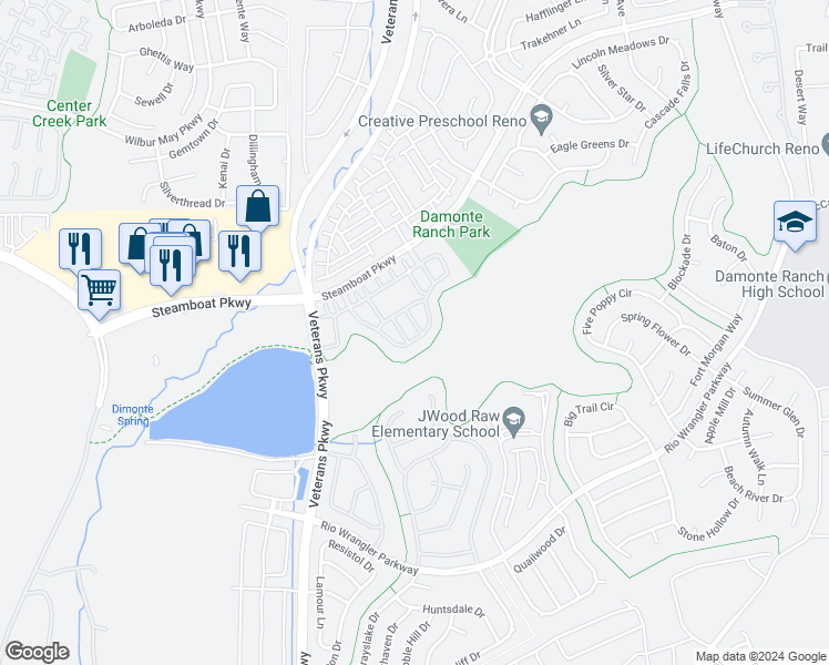 map of restaurants, bars, coffee shops, grocery stores, and more near 1840 Dark Horse Road in Reno