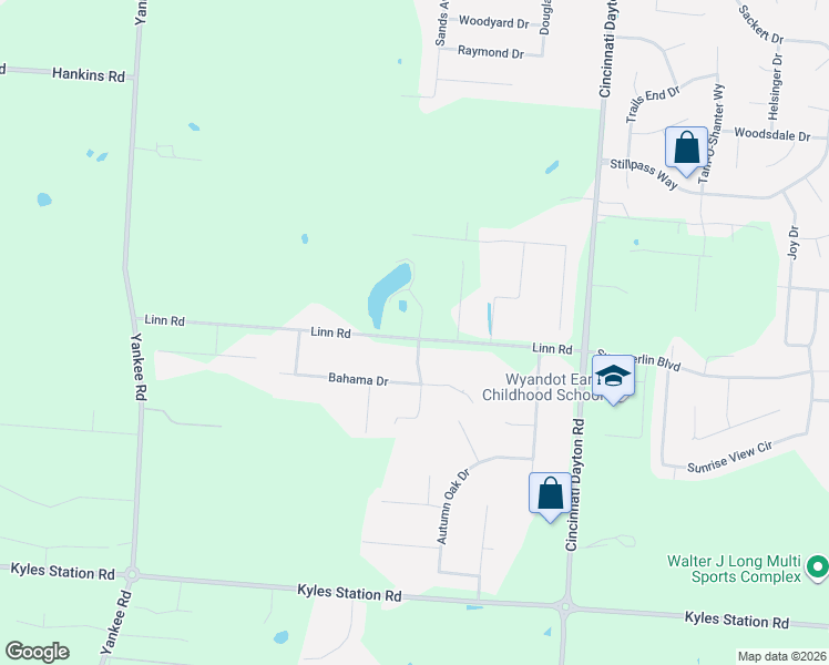 map of restaurants, bars, coffee shops, grocery stores, and more near 7337 Linn Road in Butler County