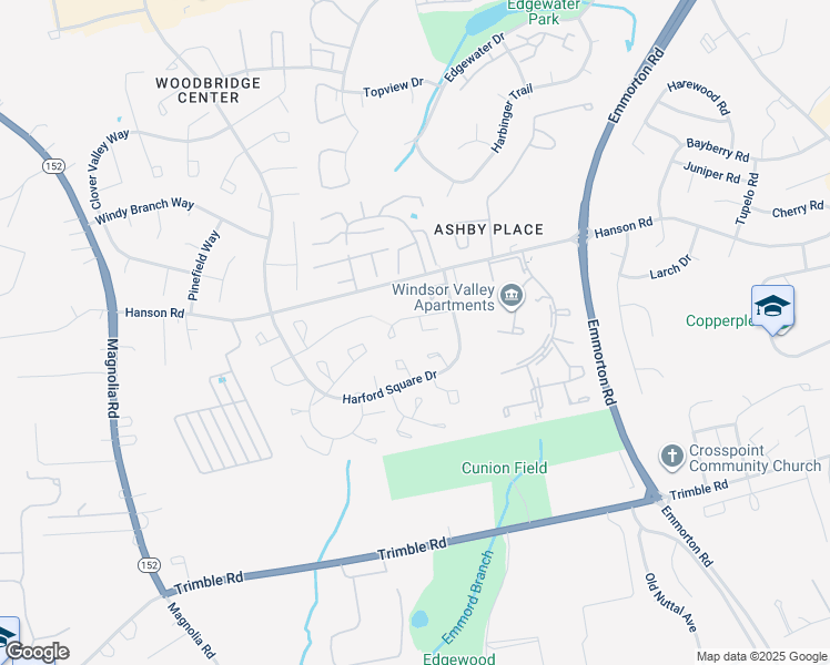 map of restaurants, bars, coffee shops, grocery stores, and more near 632 Yorkshire Drive in Edgewood