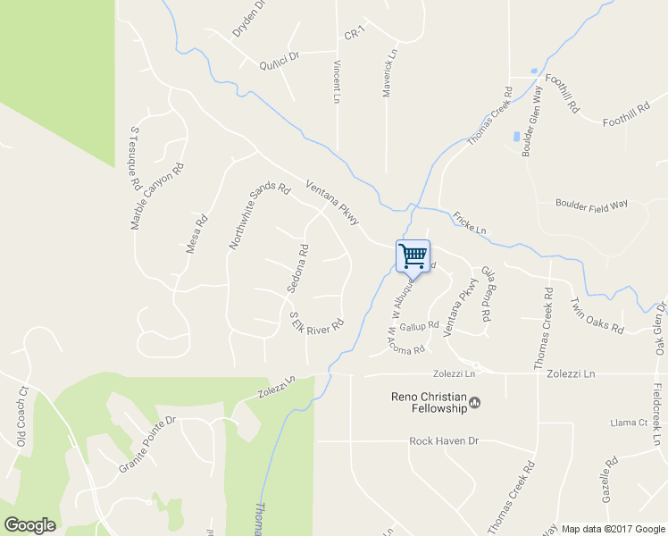 map of restaurants, bars, coffee shops, grocery stores, and more near 100 Mule Creek Circle in Reno